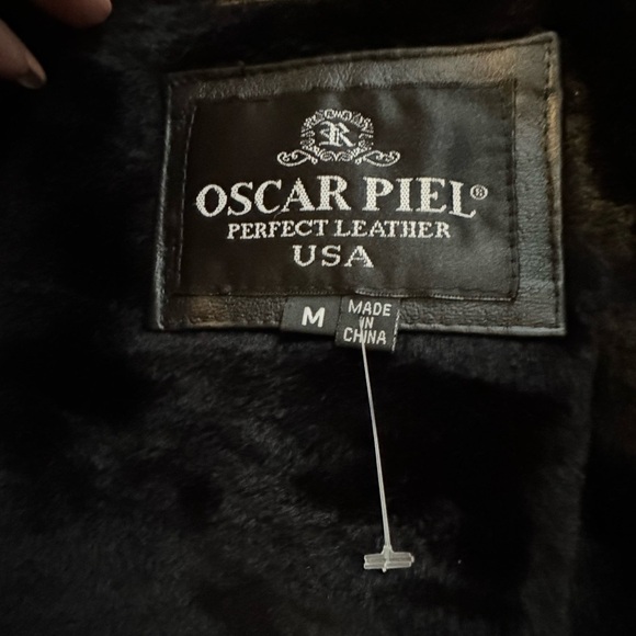 Custom Leather Biker Moto Jacket Embroidered Eagle West Star Choppers Med Lined - Picture 10 of 16